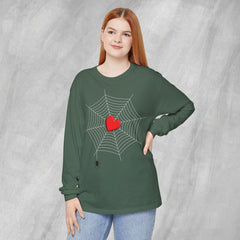 Heart of the Web - Long Sleeve Crewneck T-Shirt