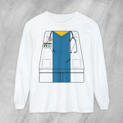 Mini-Bodz Doctor (Blue Scrubs) - Long Sleeve Crewneck T-Shirt