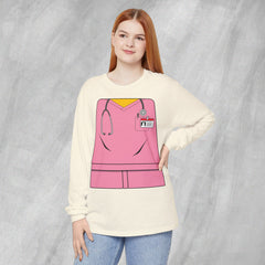 Mini-Bodz Scrubs (Pink) - Long Sleeve Crewneck T-Shirt