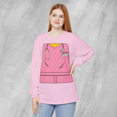 Mini-Bodz Scrubs (Pink) - Long Sleeve Crewneck T-Shirt