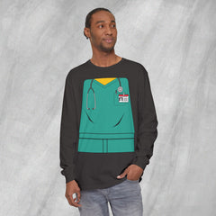 Mini-Bodz Scrubs (Green) - Long Sleeve Crewneck T-Shirt
