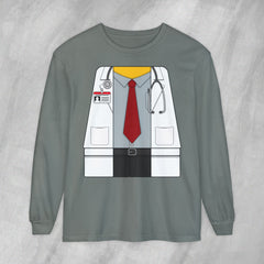 Mini-Bodz Doctor (Shirt & Tie) - Long Sleeve Crewneck T-Shirt