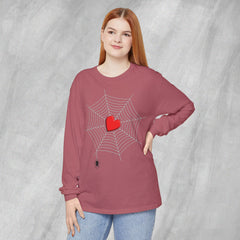 Heart of the Web - Long Sleeve Crewneck T-Shirt