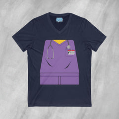 Mini-Bodz Scrubs (Purple) - Short Sleeve V-Neck T-Shirt