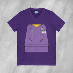 Mini-Bodz Scrubs (Purple) - Short Sleeve V-Neck T-Shirt