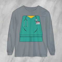 Mini-Bodz Scrubs (Green) - Long Sleeve Crewneck T-Shirt