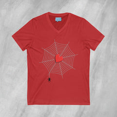 Heart of the Web - Short Sleeve V-Neck T-Shirt