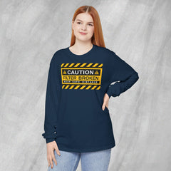 Caution: Filter Broken - Long Sleeve Crewneck T-Shirt