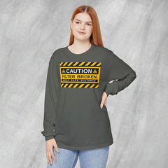 Caution: Filter Broken - Long Sleeve Crewneck T-Shirt
