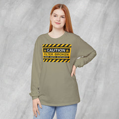 Caution: Filter Broken - Long Sleeve Crewneck T-Shirt