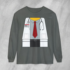 Mini-Bodz Doctor (Shirt & Tie) - Long Sleeve Crewneck T-Shirt
