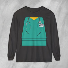 Mini-Bodz Scrubs (Green) - Long Sleeve Crewneck T-Shirt