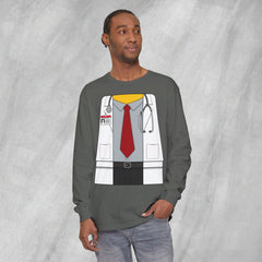 Mini-Bodz Doctor (Shirt & Tie) - Long Sleeve Crewneck T-Shirt