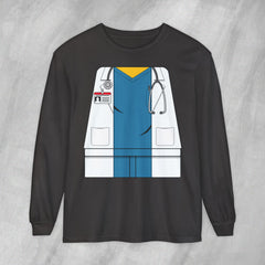 Mini-Bodz Doctor (Blue Scrubs) - Long Sleeve Crewneck T-Shirt