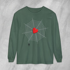 Heart of the Web - Long Sleeve Crewneck T-Shirt