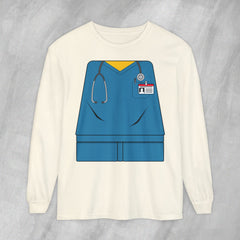 Mini-Bodz Scrubs (Blue) - Long Sleeve Crewneck T-Shirt
