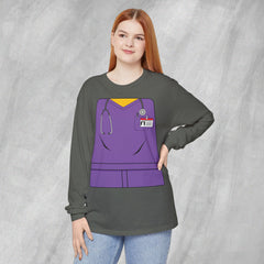 Mini-Bodz Scrubs (Purple) - Long Sleeve Crewneck T-Shirt