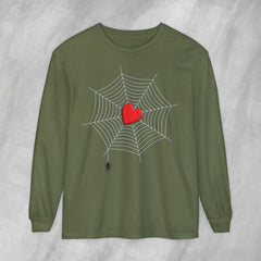 Heart of the Web - Long Sleeve Crewneck T-Shirt