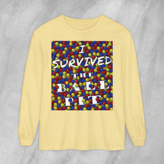 I Survived the Ball Pit - Long Sleeve Crewneck T-Shirt