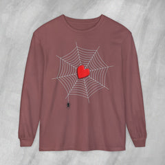 Heart of the Web - Long Sleeve Crewneck T-Shirt