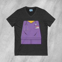 Mini-Bodz Scrubs (Purple) - Short Sleeve V-Neck T-Shirt