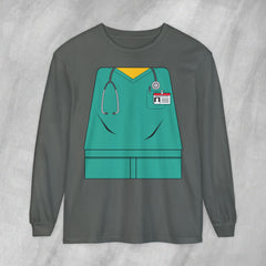 Mini-Bodz Scrubs (Green) - Long Sleeve Crewneck T-Shirt