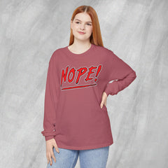 NOPE! - Long Sleeve Crewneck T-Shirt