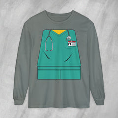 Mini-Bodz Scrubs (Green) - Long Sleeve Crewneck T-Shirt