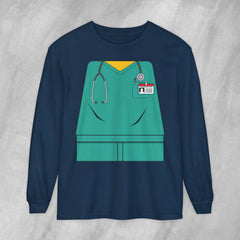 Mini-Bodz Scrubs (Green) - Long Sleeve Crewneck T-Shirt