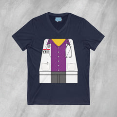 Mini-Bodz Doctor (Button-Up Shirt) - Short Sleeve V-Neck T-Shirt
