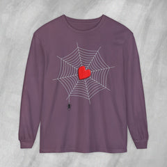 Heart of the Web - Long Sleeve Crewneck T-Shirt