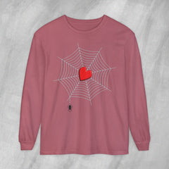 Heart of the Web - Long Sleeve Crewneck T-Shirt