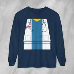 Mini-Bodz Doctor (Blue Scrubs) - Long Sleeve Crewneck T-Shirt
