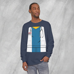 Mini-Bodz Doctor (Blue Scrubs) - Long Sleeve Crewneck T-Shirt
