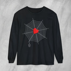 Heart of the Web - Long Sleeve Crewneck T-Shirt