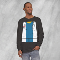 Mini-Bodz Doctor (Blue Scrubs) - Long Sleeve Crewneck T-Shirt