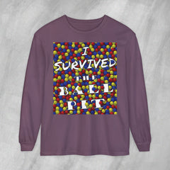 I Survived the Ball Pit - Long Sleeve Crewneck T-Shirt