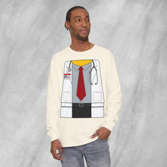 Mini-Bodz Doctor (Shirt & Tie) - Long Sleeve Crewneck T-Shirt
