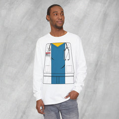 Mini-Bodz Doctor (Blue Scrubs) - Long Sleeve Crewneck T-Shirt