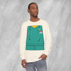 Mini-Bodz Scrubs (Green) - Long Sleeve Crewneck T-Shirt