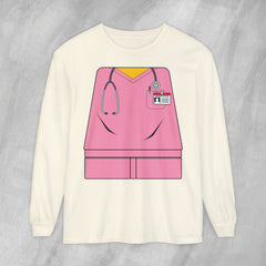Mini-Bodz Scrubs (Pink) - Long Sleeve Crewneck T-Shirt