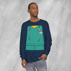 Mini-Bodz Scrubs (Green) - Long Sleeve Crewneck T-Shirt