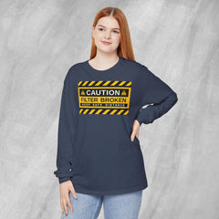 Caution: Filter Broken - Long Sleeve Crewneck T-Shirt