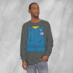 Mini-Bodz Scrubs (Blue) - Long Sleeve Crewneck T-Shirt