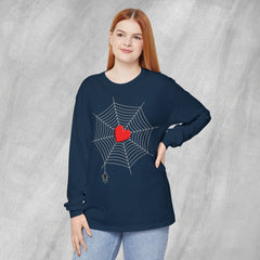 Heart of the Web - Long Sleeve Crewneck T-Shirt