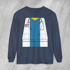 Mini-Bodz Doctor (Blue Scrubs) - Long Sleeve Crewneck T-Shirt