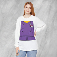 Mini-Bodz Scrubs (Purple) - Long Sleeve Crewneck T-Shirt