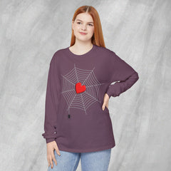 Heart of the Web - Long Sleeve Crewneck T-Shirt