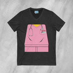 Mini-Bodz Scrubs (Pink) - Short Sleeve V-Neck T-Shirt