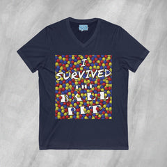 I Survived the Ball Pit - Short Sleeve V-Neck T-Shirt
